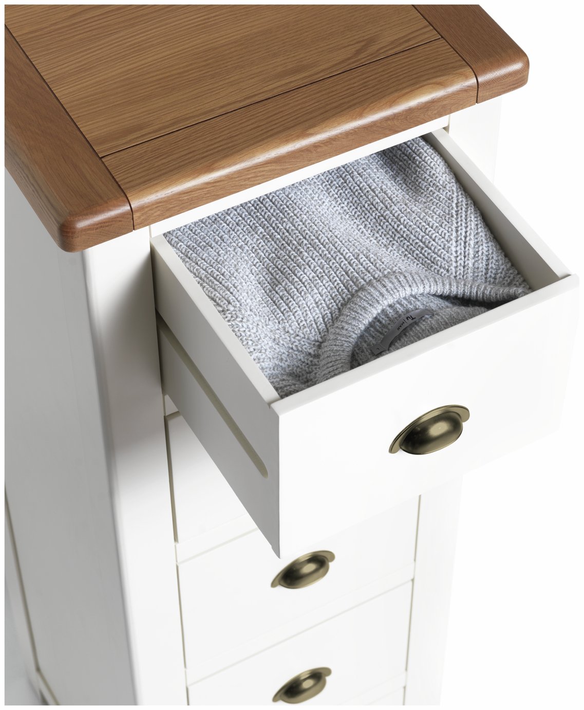 Argos Home Kent 5 Drawer Tallboy - Cream And Oak