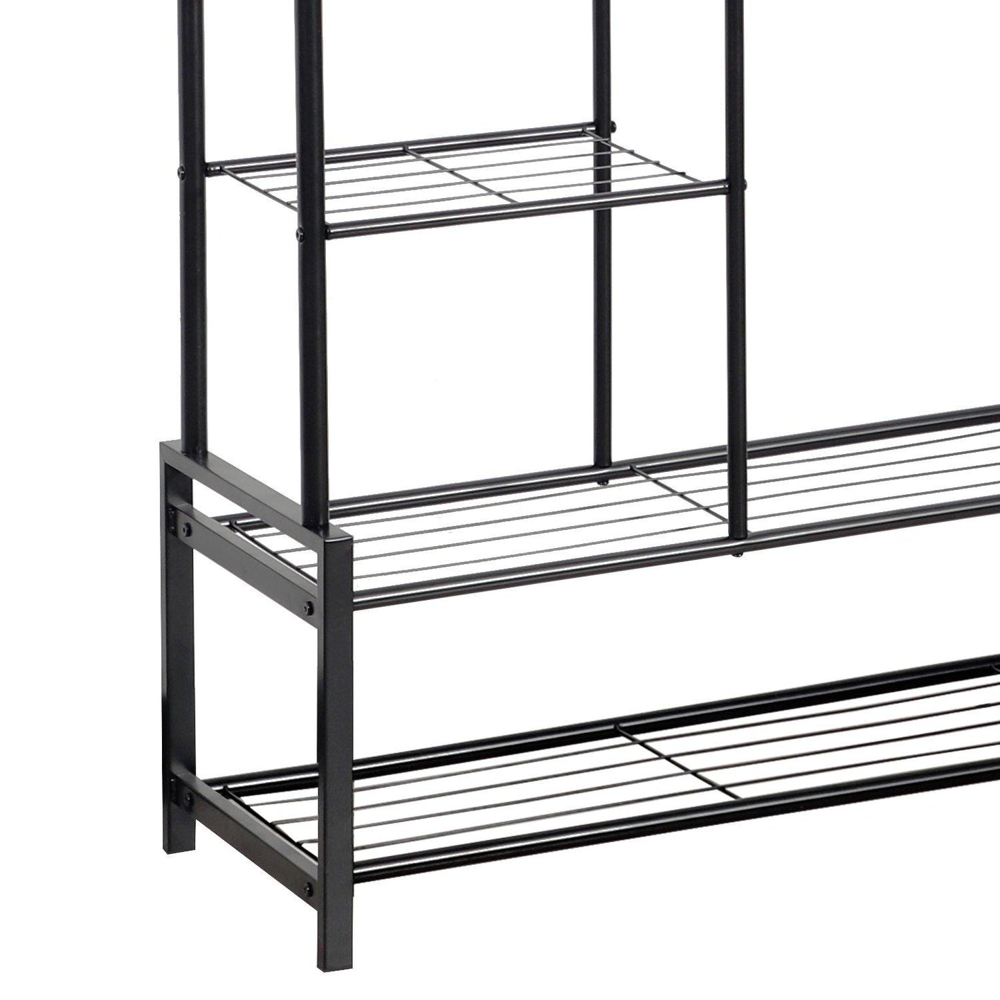 House of Home Double Clothes Rail with 2 Shoe Racks ,3 Shelves