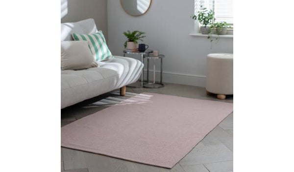 Argos Home Plain Pink Cotton Flatweave Rug - 60x90cm