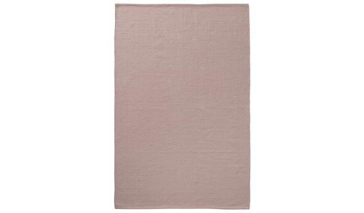 Argos Home Plain Pink Cotton Flatweave Rug - 60x90cm