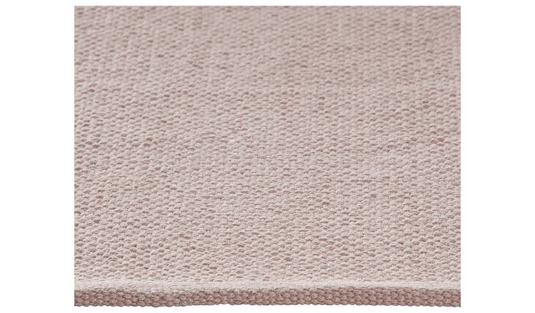 Argos Home Plain Pink Cotton Flatweave Rug - 60x90cm