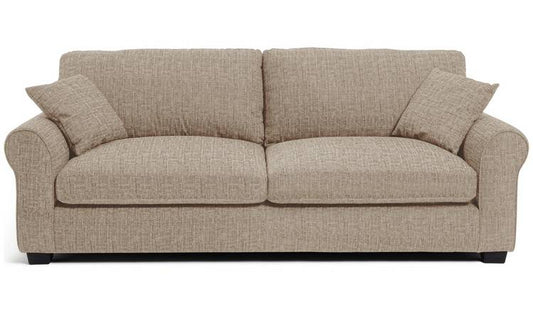 Argos Home Lisbon Fabric 4 Seater Sofa - Stone