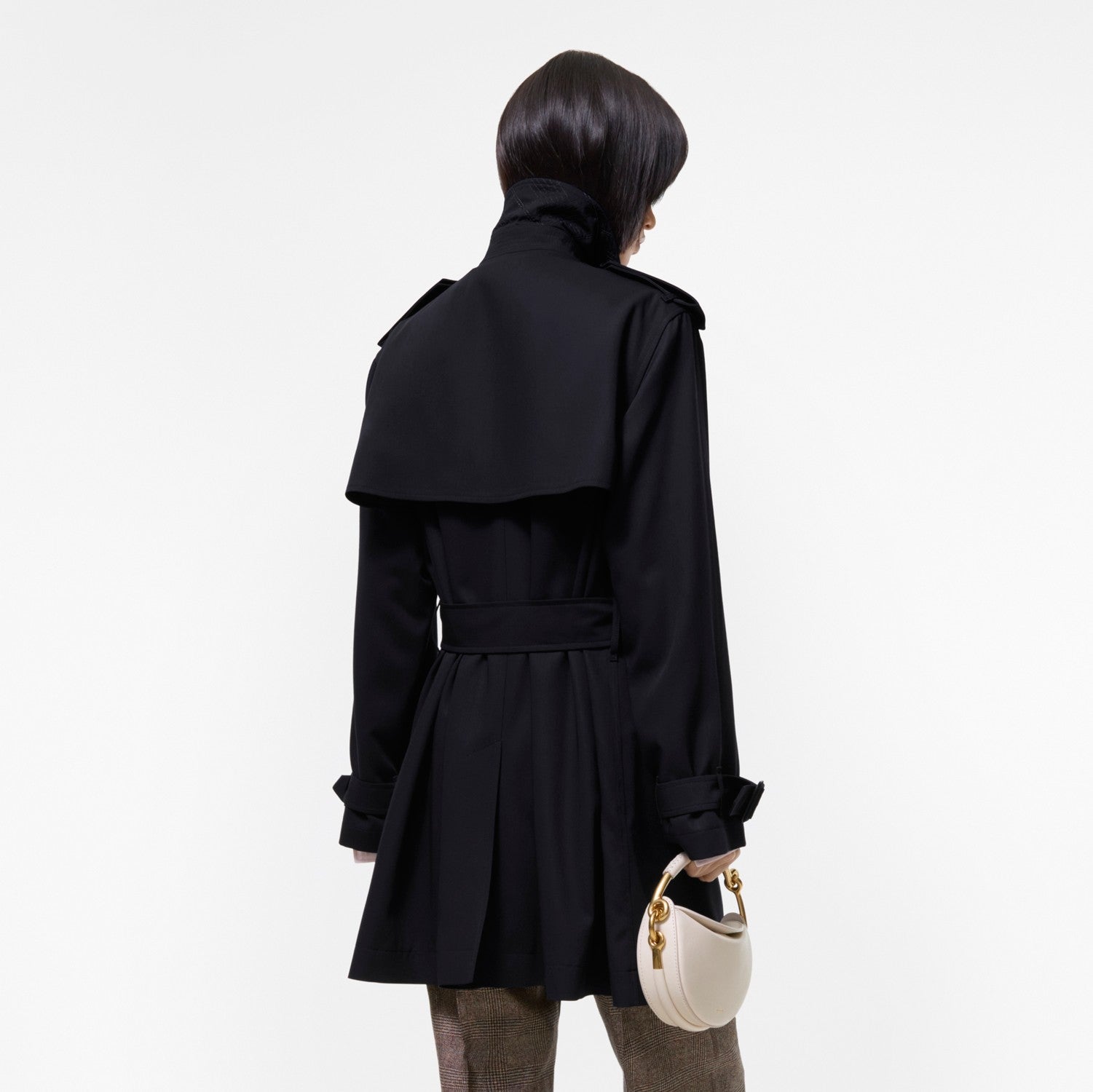 Short Wool Trench Coat