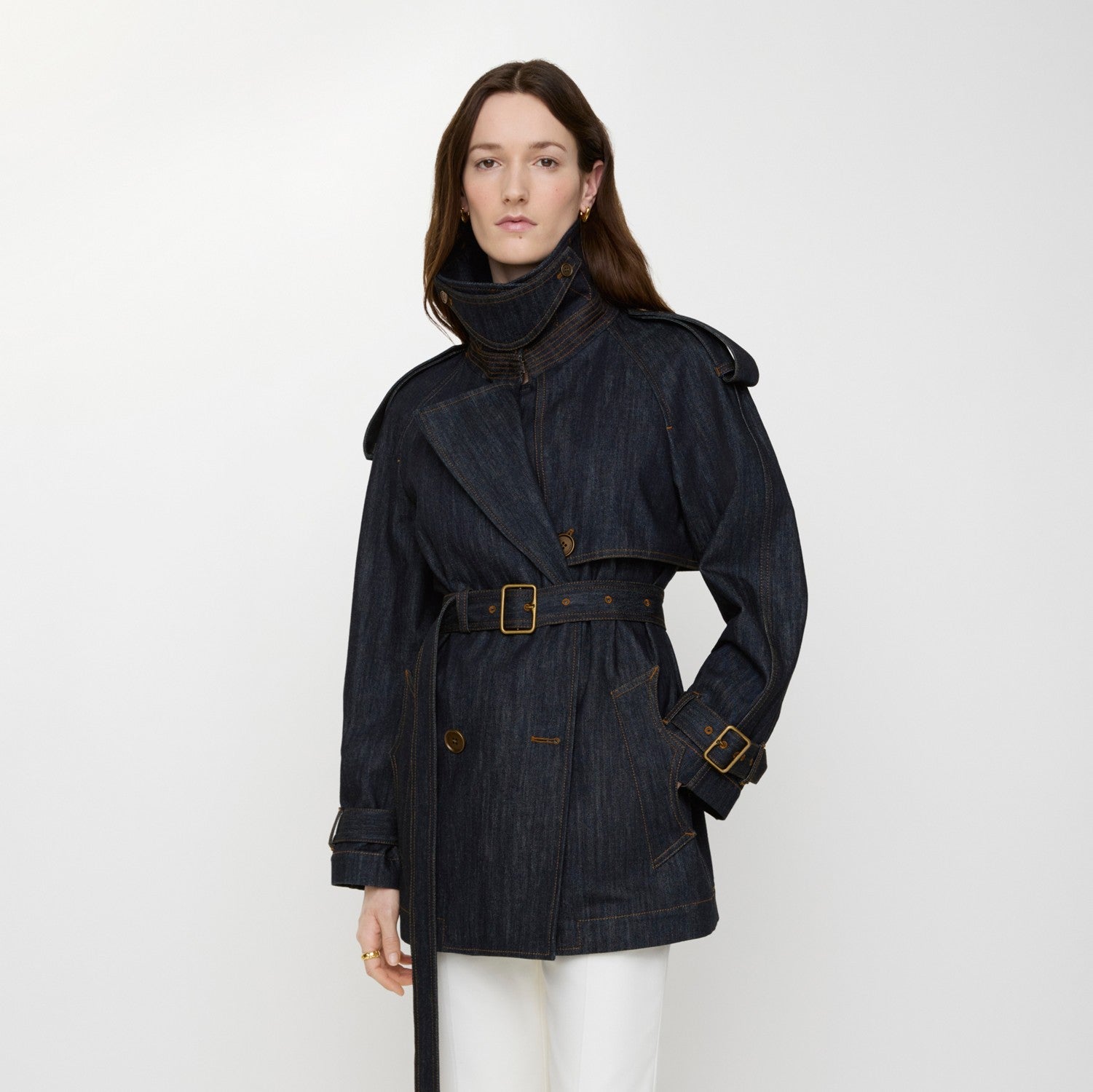 Short Denim Fitzrovia Trench Coat