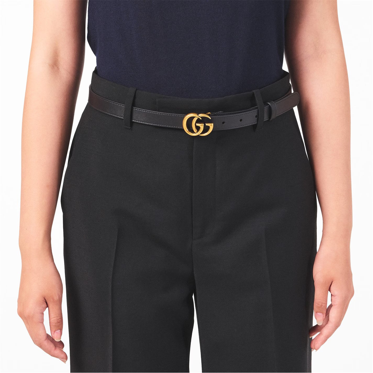 Women's Plain Marmont GG Thin Belt