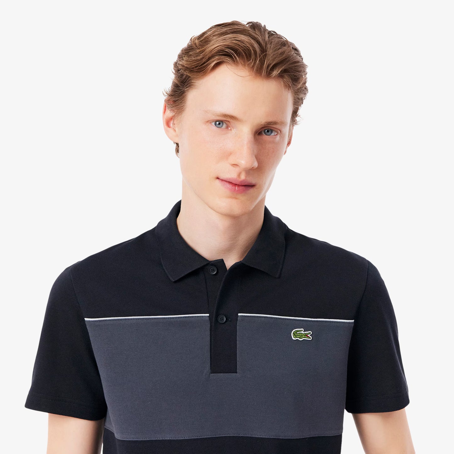 Regular Fit Colour-Block Piqu e9 Polo Shirt