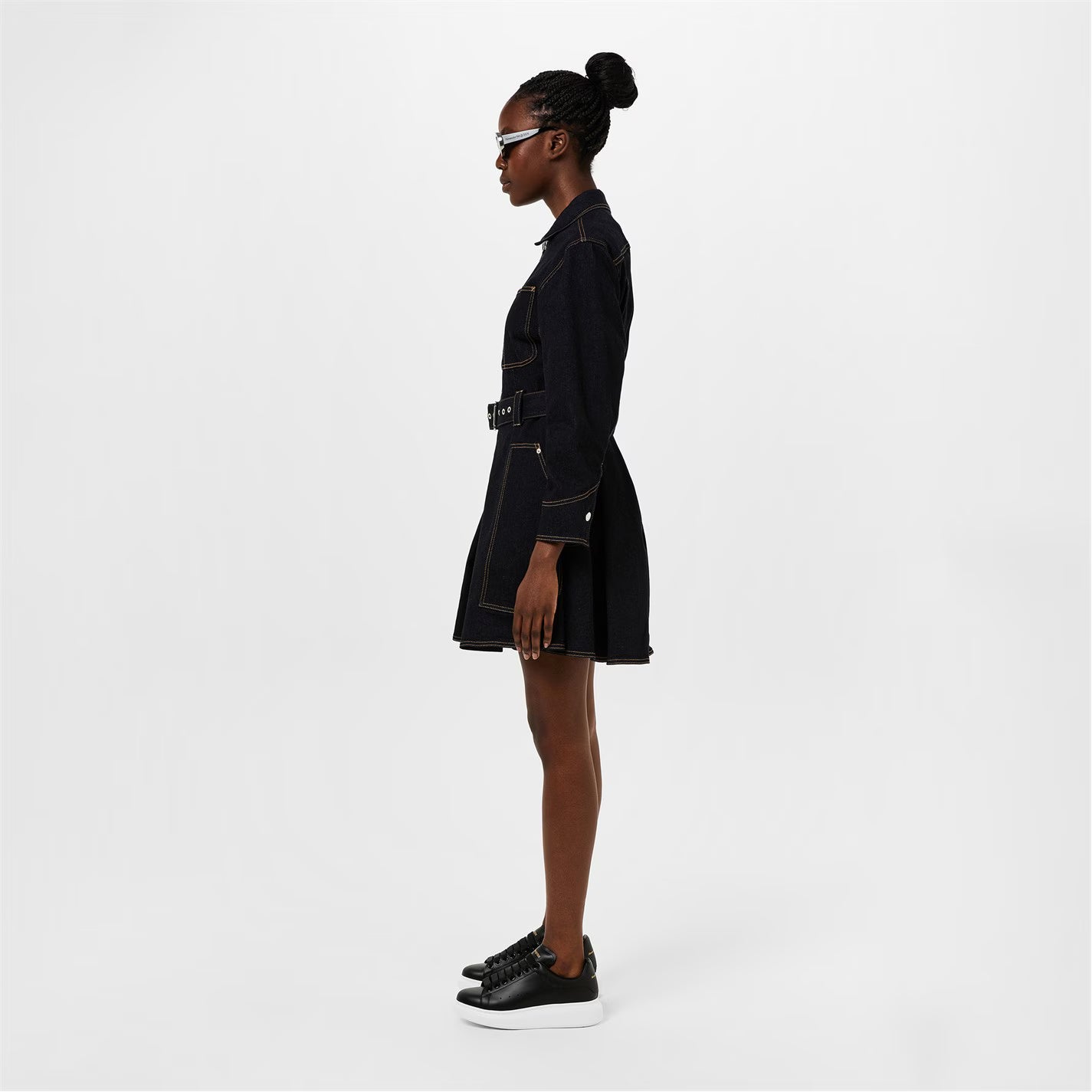 Women's Logo Print Leather Oversized Trainers