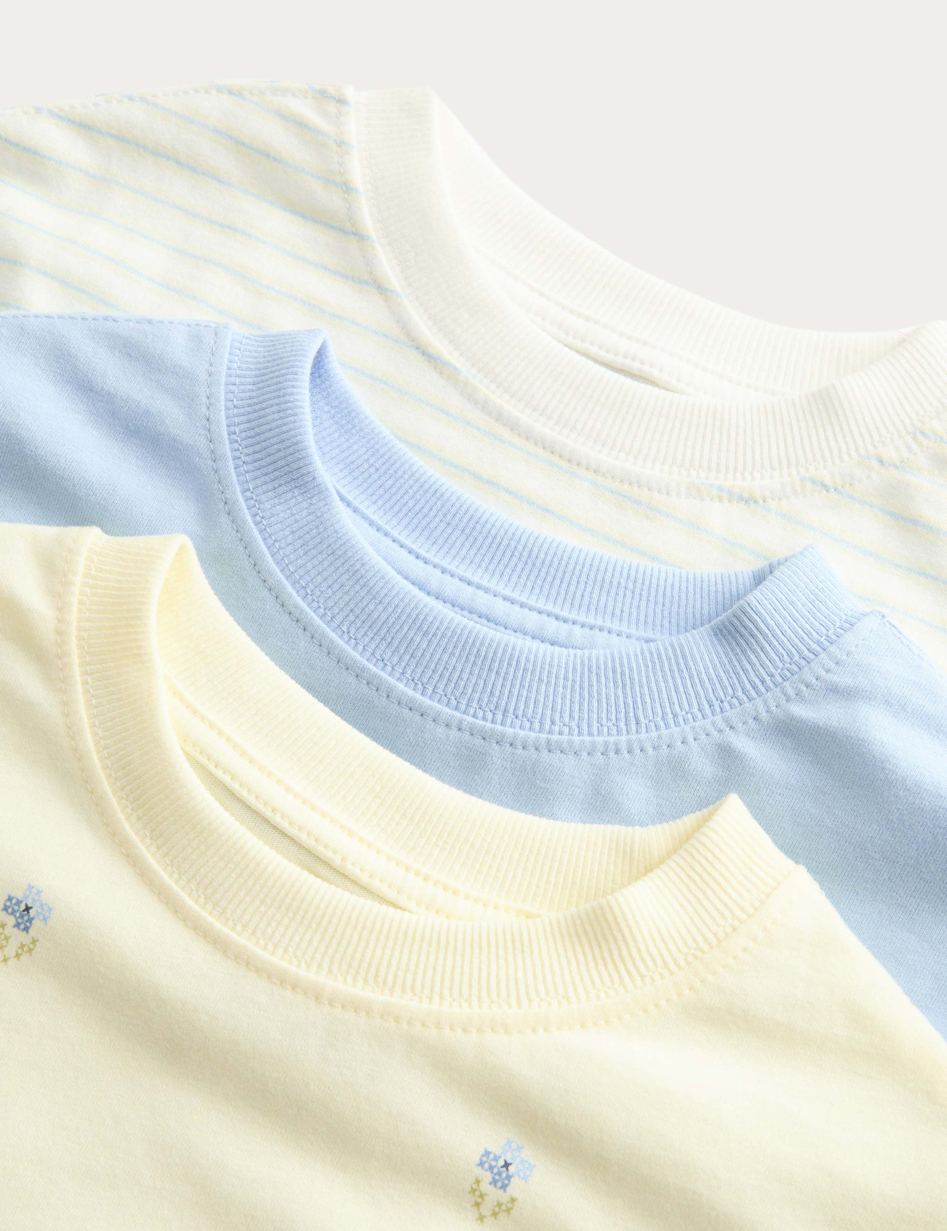 3 Pack Pure Cotton Floral T-Shirts (2-8 Yrs)
