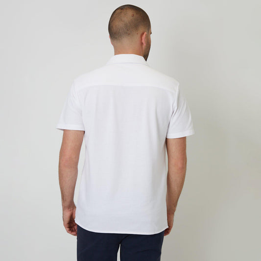 Threadbare Cotton Pique Revere Collar Short Sleeve Shirt