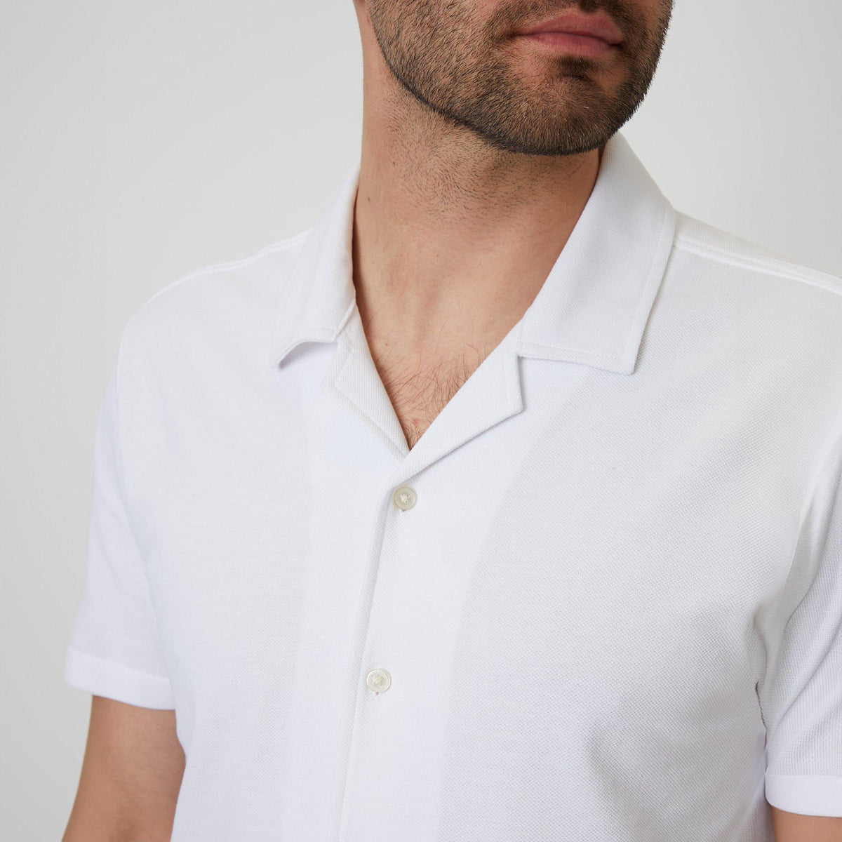 Threadbare Cotton Pique Revere Collar Short Sleeve Shirt