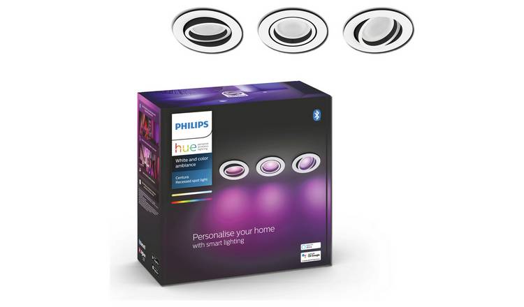 Philips Hue Centura Recessed 3 Light LED Spotlight - White