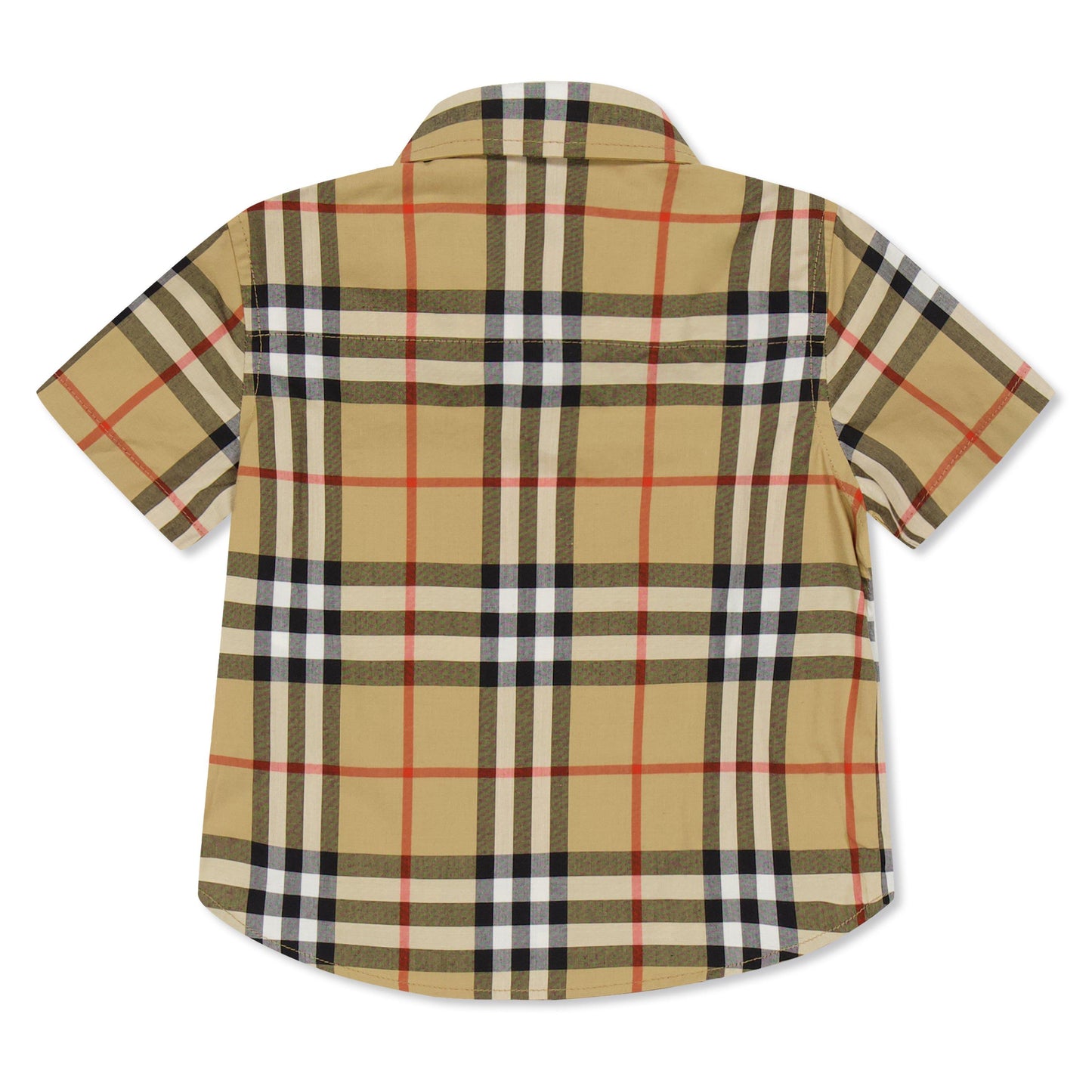 Burberry Kids' Check Short Sleeve Oxford Shirt