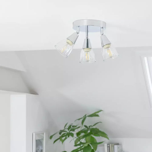 Argos Home Curico 3 Light Flush Ceiling Light - Chrome
