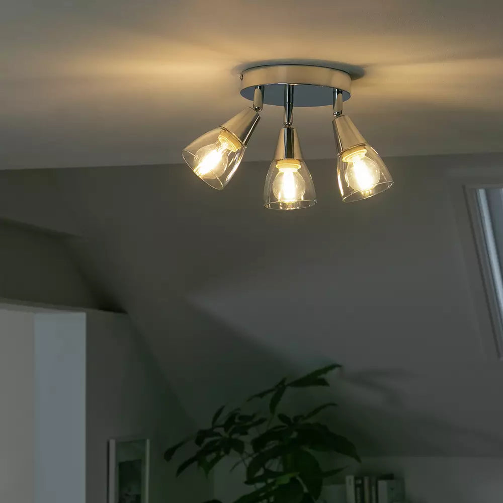 Argos Home Curico 3 Light Flush Ceiling Light - Chrome