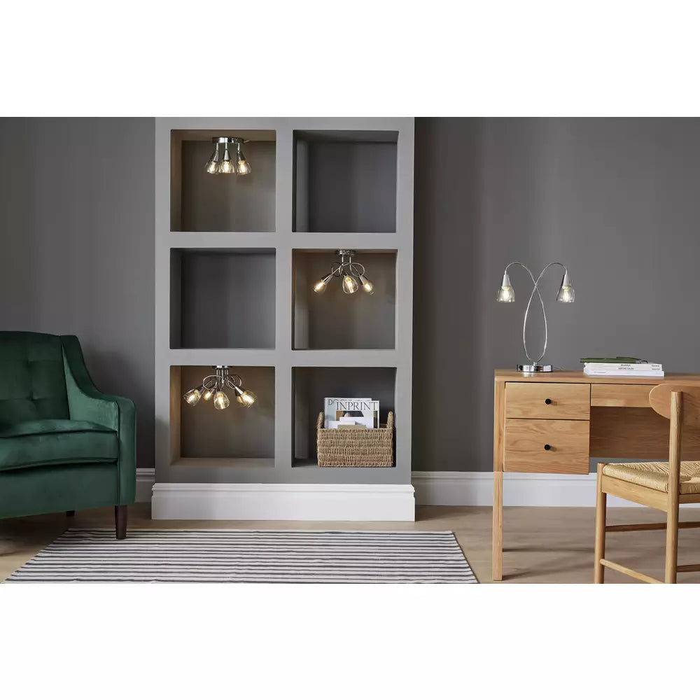 Argos Home Curico 3 Light Flush Ceiling Light - Chrome