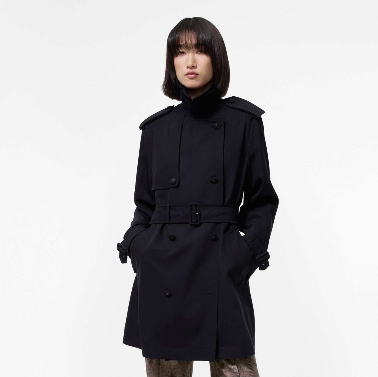Short Wool Trench Coat