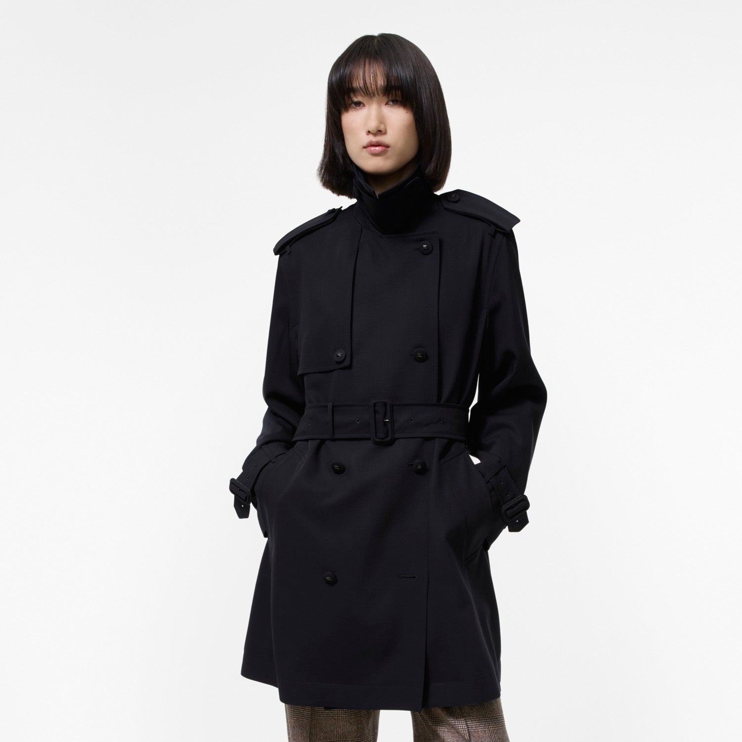 Short Wool Trench Coat
