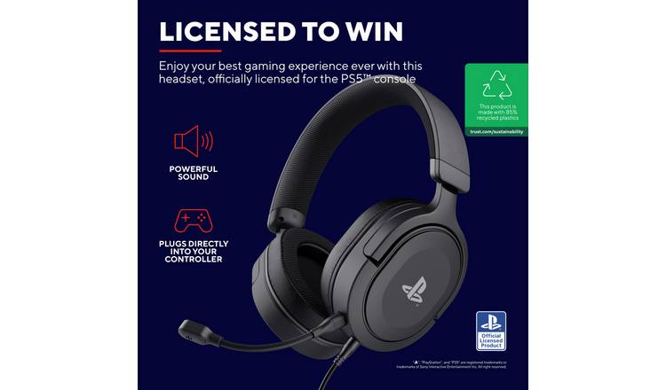 Trust GXT 498 Forta PS5 Wired Gaming Headset - Black
