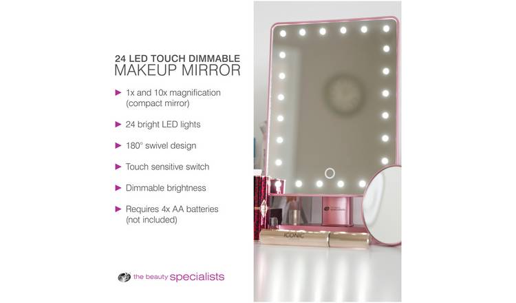 Rio Touch Dimmable Cosmetic Mirror-Rosegold