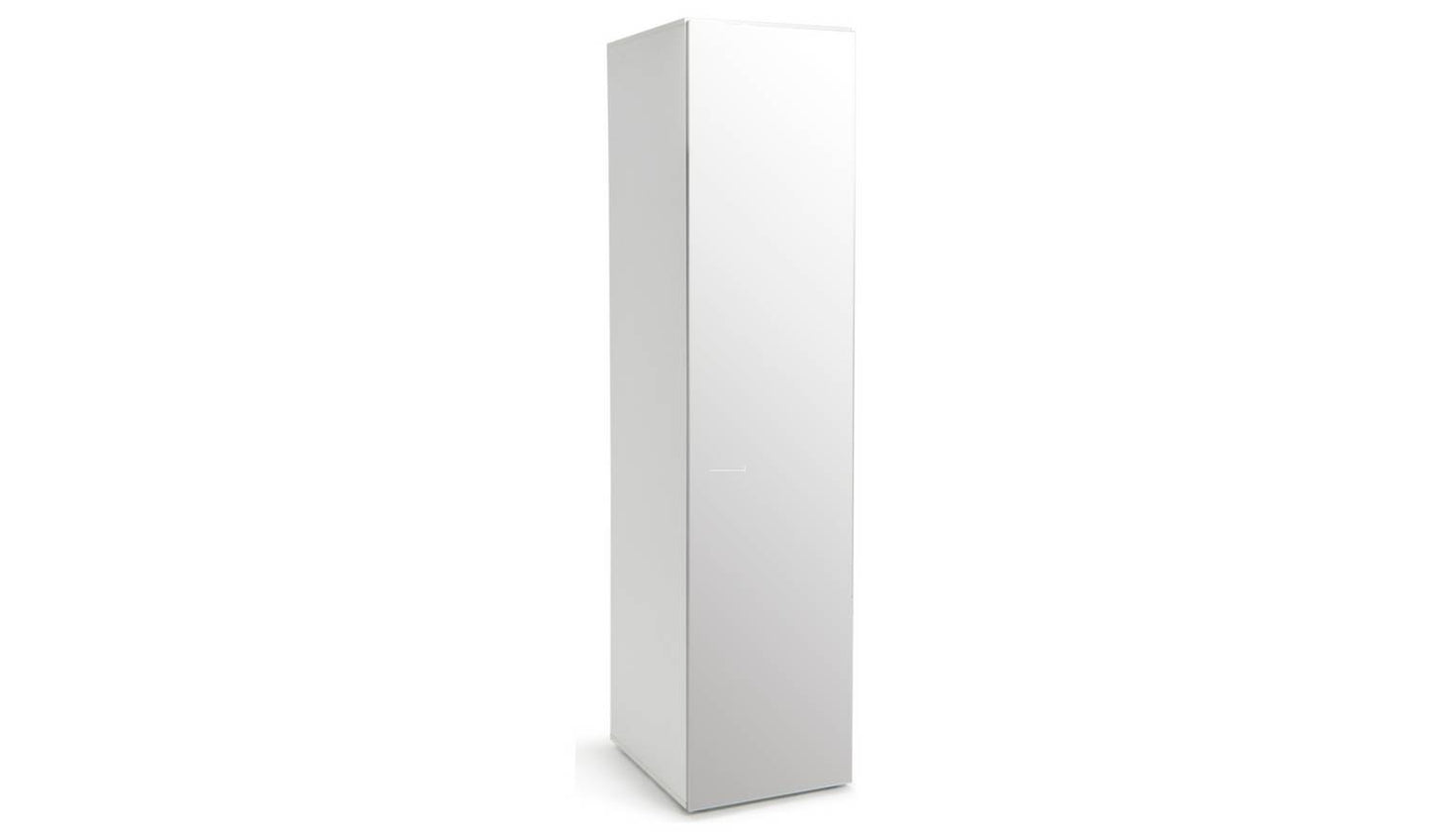 Habitat Atlas 1 Door Mirrored Tall Wardrobe - White