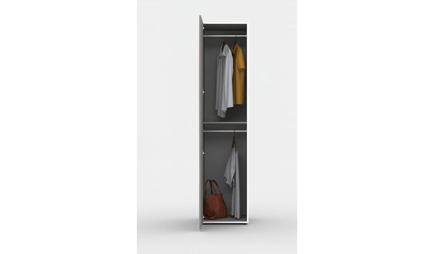 Habitat Atlas 1 Door Mirrored Tall Wardrobe - White