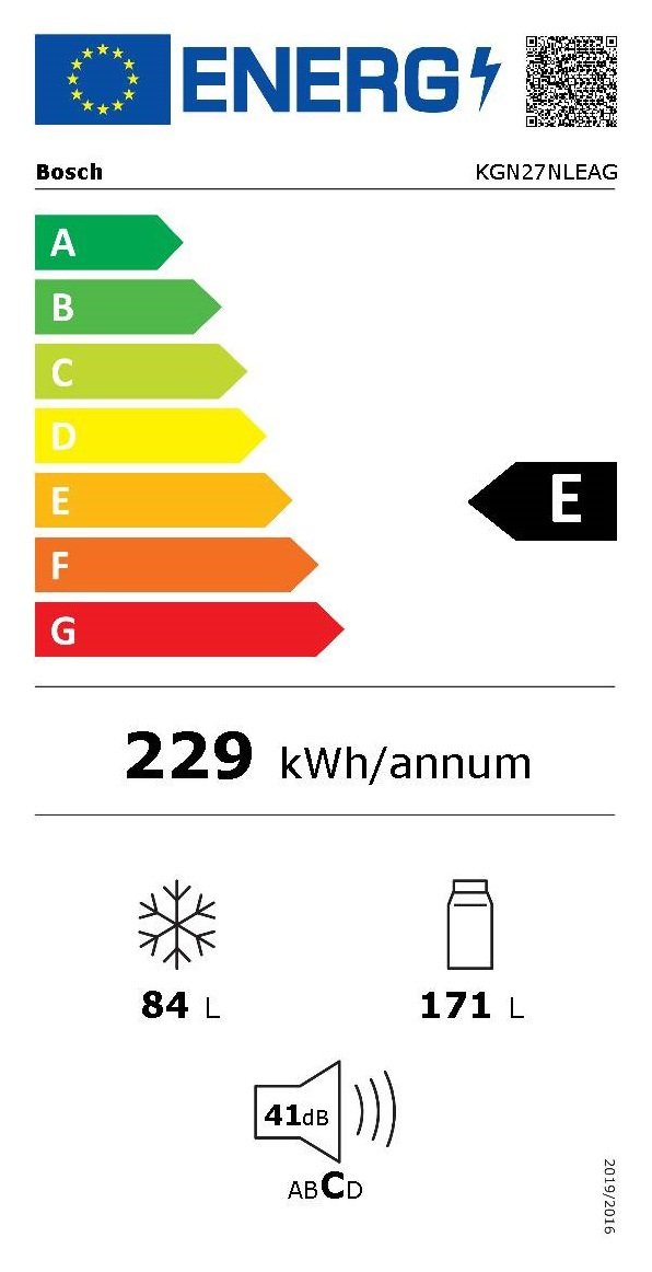 Bosch KGN27NLEAG Freestanding Fridge Freezer-Stainless Steel