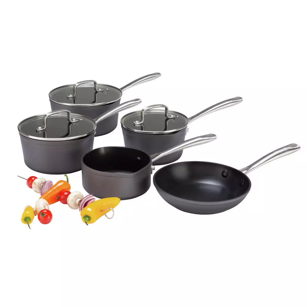 Habitat 5 Piece Hard Anodised Aluminium Pan Set
