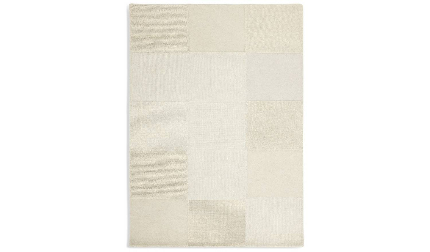 Habitat Checkerboard Natural Wool Cut Pile Rug - 120x170cm