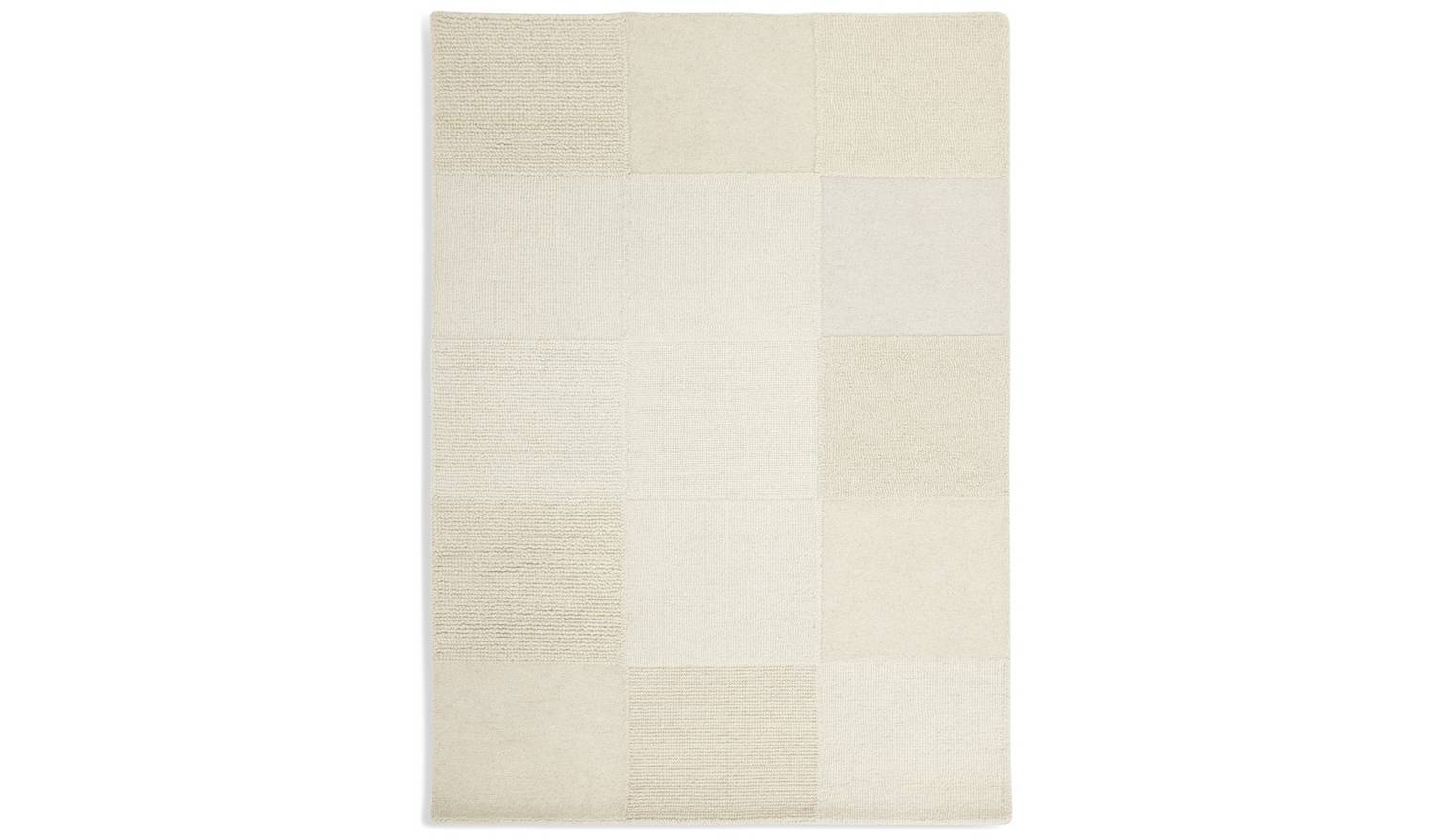 Habitat Checkerboard Natural Wool Cut Pile Rug - 120x170cm