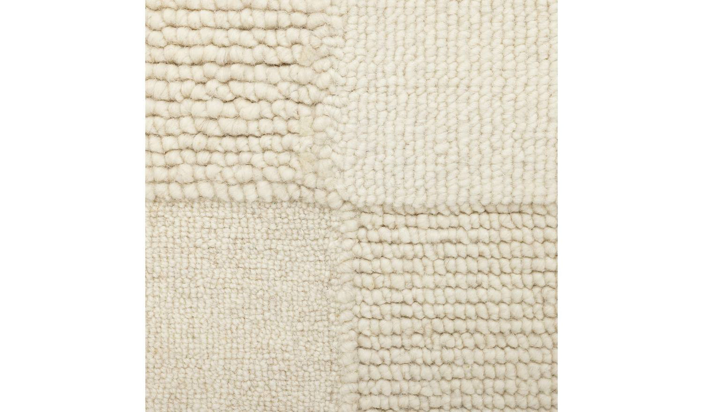 Habitat Checkerboard Natural Wool Cut Pile Rug - 120x170cm