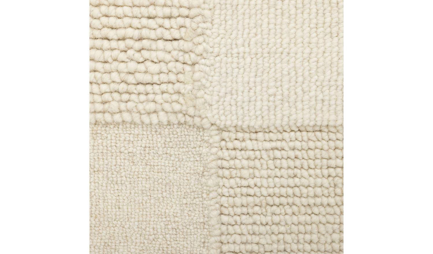 Habitat Checkerboard Natural Wool Cut Pile Rug - 120x170cm