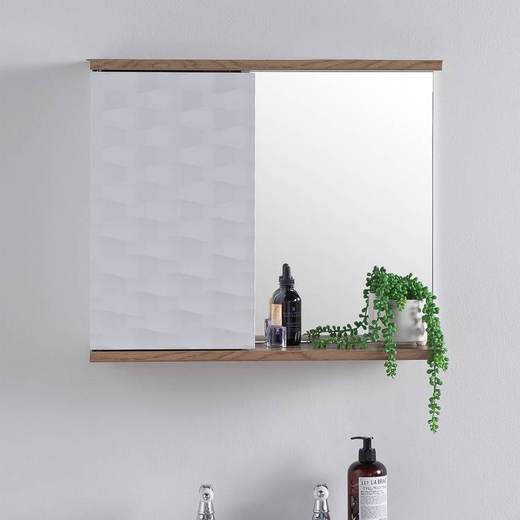 Habitat Zander Mirrored Cabinet - White