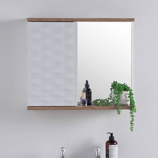 Habitat Zander Mirrored Cabinet - White