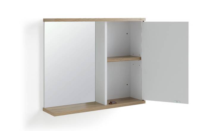 Habitat Zander Mirrored Cabinet - White