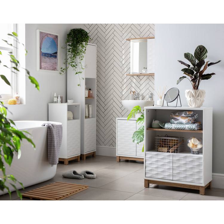 Habitat Zander Mirrored Cabinet - White