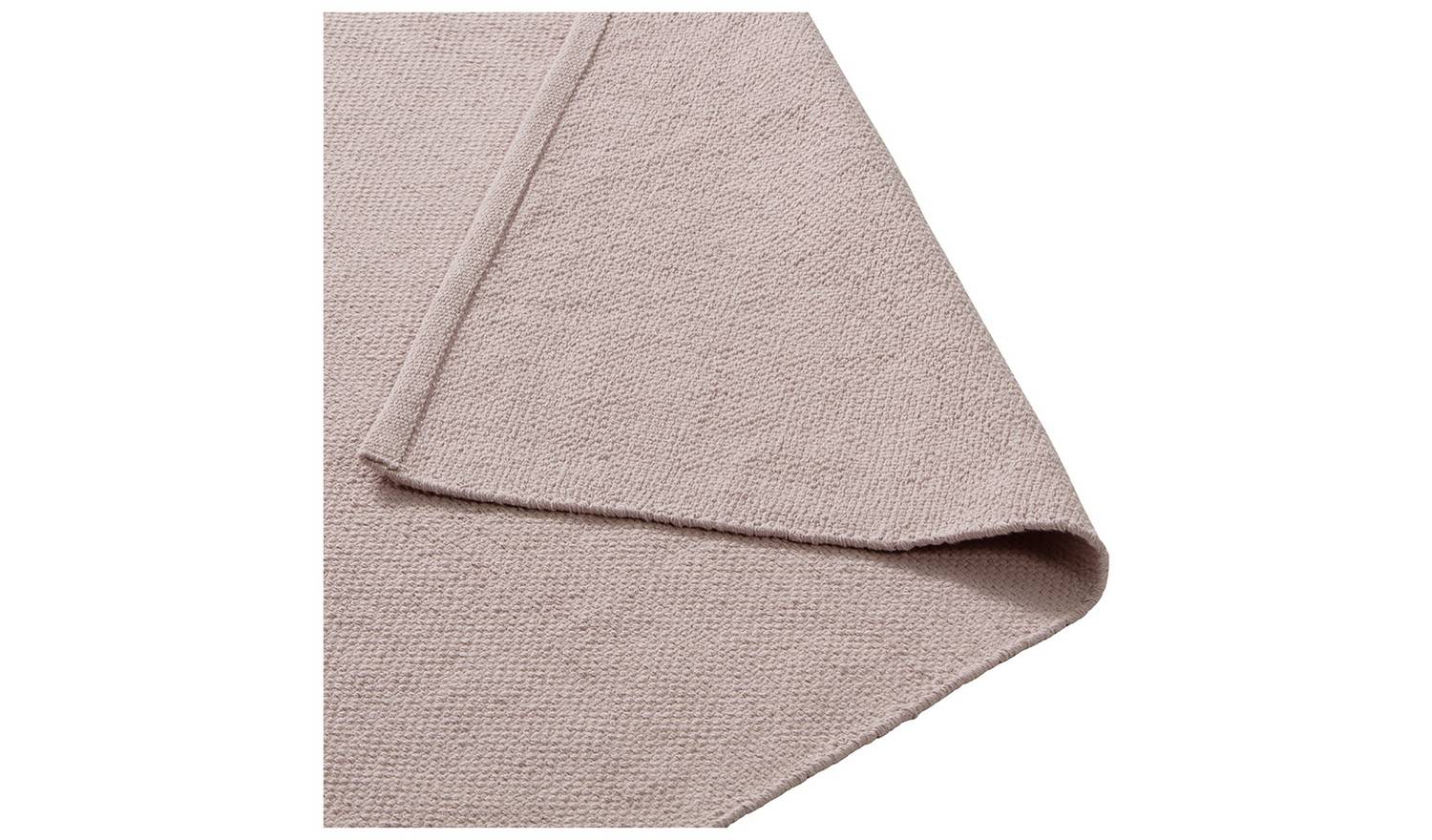 Argos Home Plain Pink Cotton Flatweave Rug - 120x170cm