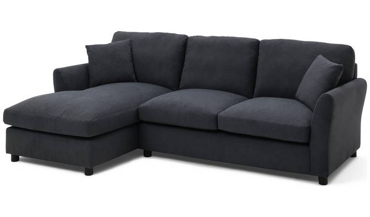 Argos Home Aleeza Fabric Left Hand Corner Sofa - Charcoal