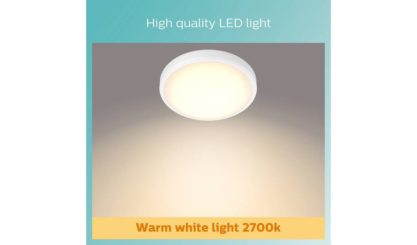 Philips Doris Bathroom Luminaire LED Ceiling Light - White