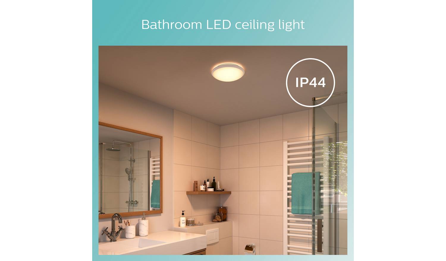 Philips Doris Bathroom Luminaire LED Ceiling Light - White
