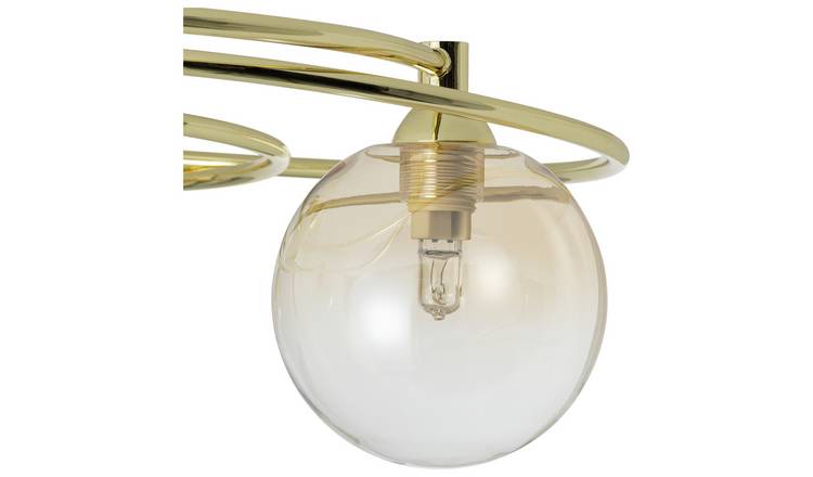 Argos Home Ombre Glass Metal Flush to Ceiling Light - Brass