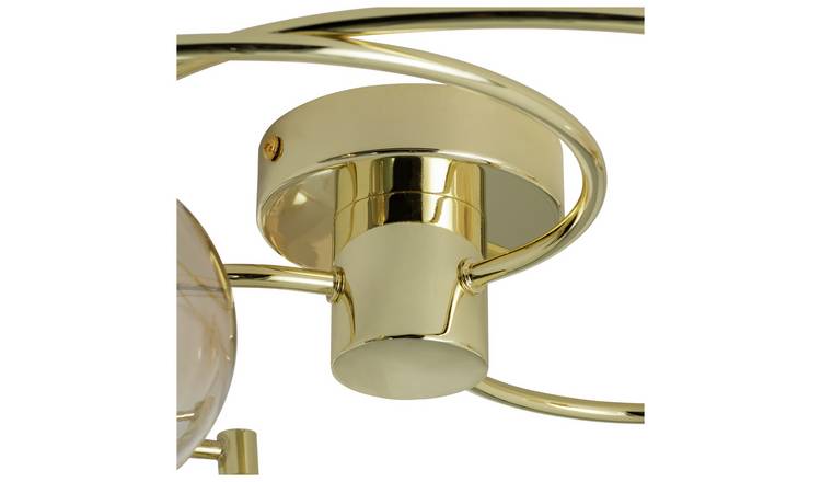 Argos Home Ombre Glass Metal Flush to Ceiling Light - Brass