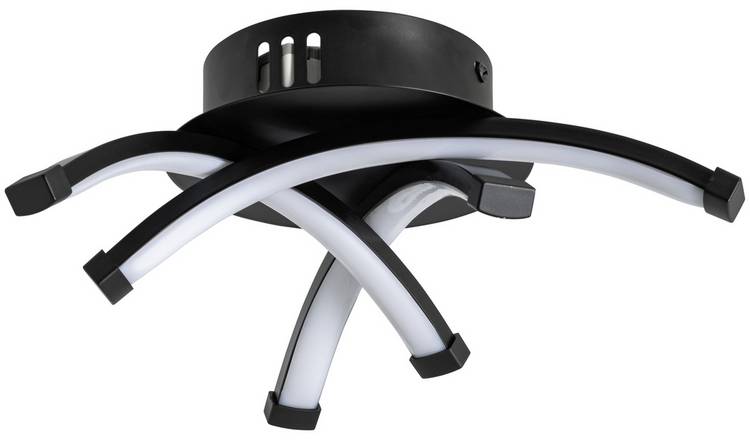 Argos Home Criss Cross Metal LED Flush Ceiling Light - Black