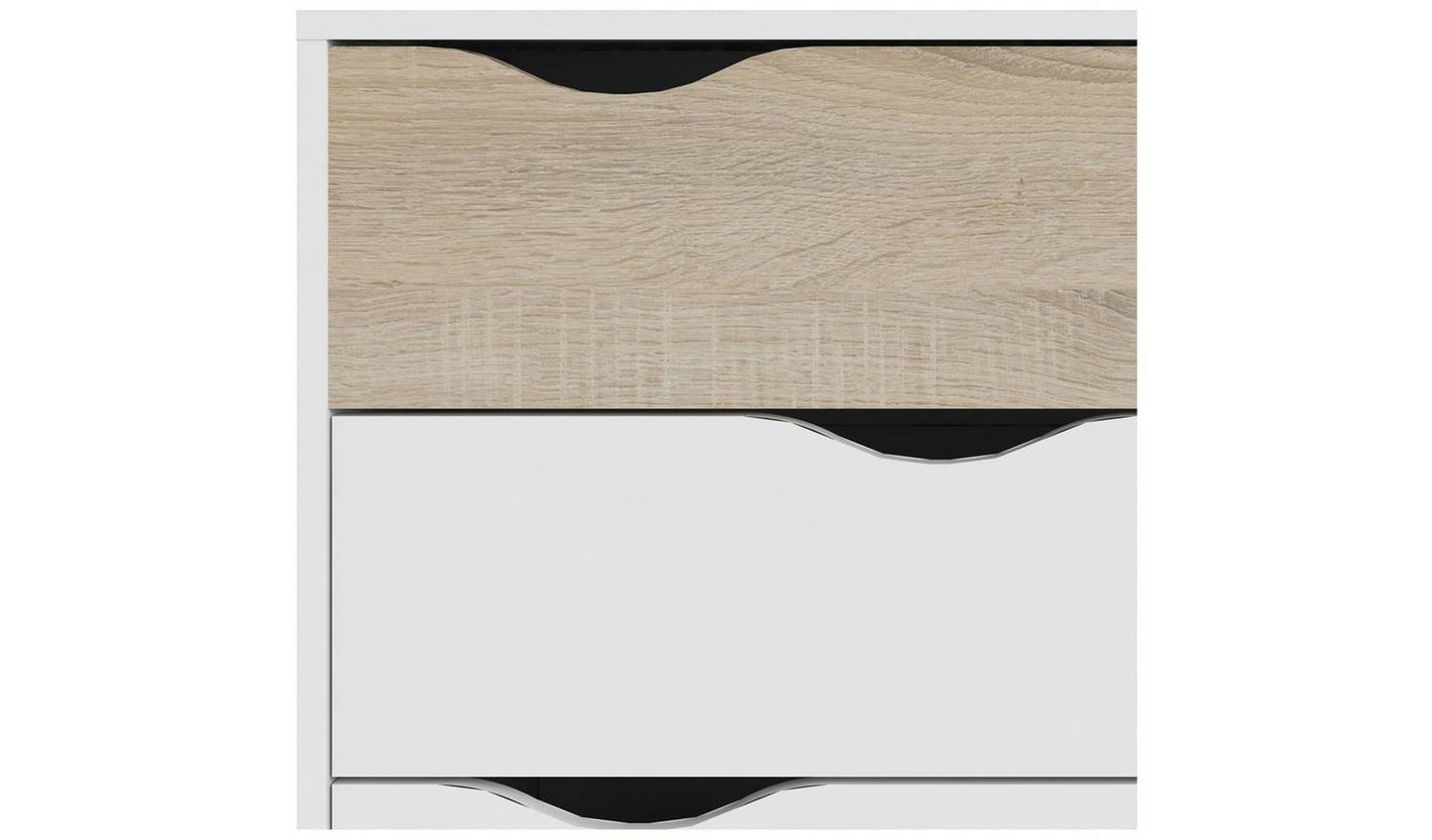 Tvilum Oslo 4 Drawer Chest - White & Oak