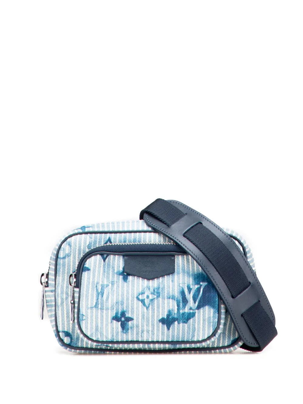 Louis Vuitton Pre-Owned 2021-2025 Monogram Denim Watercolor Hickory Stripes Outdoor Pouch crossbody bag