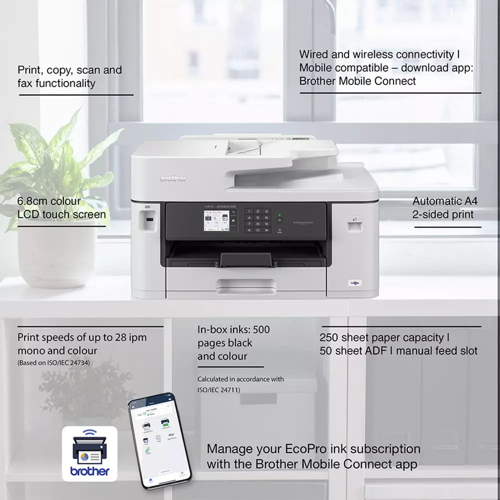 Brother MFC-J5340DWE A3 Inkjet Printer with EcoPro Trial