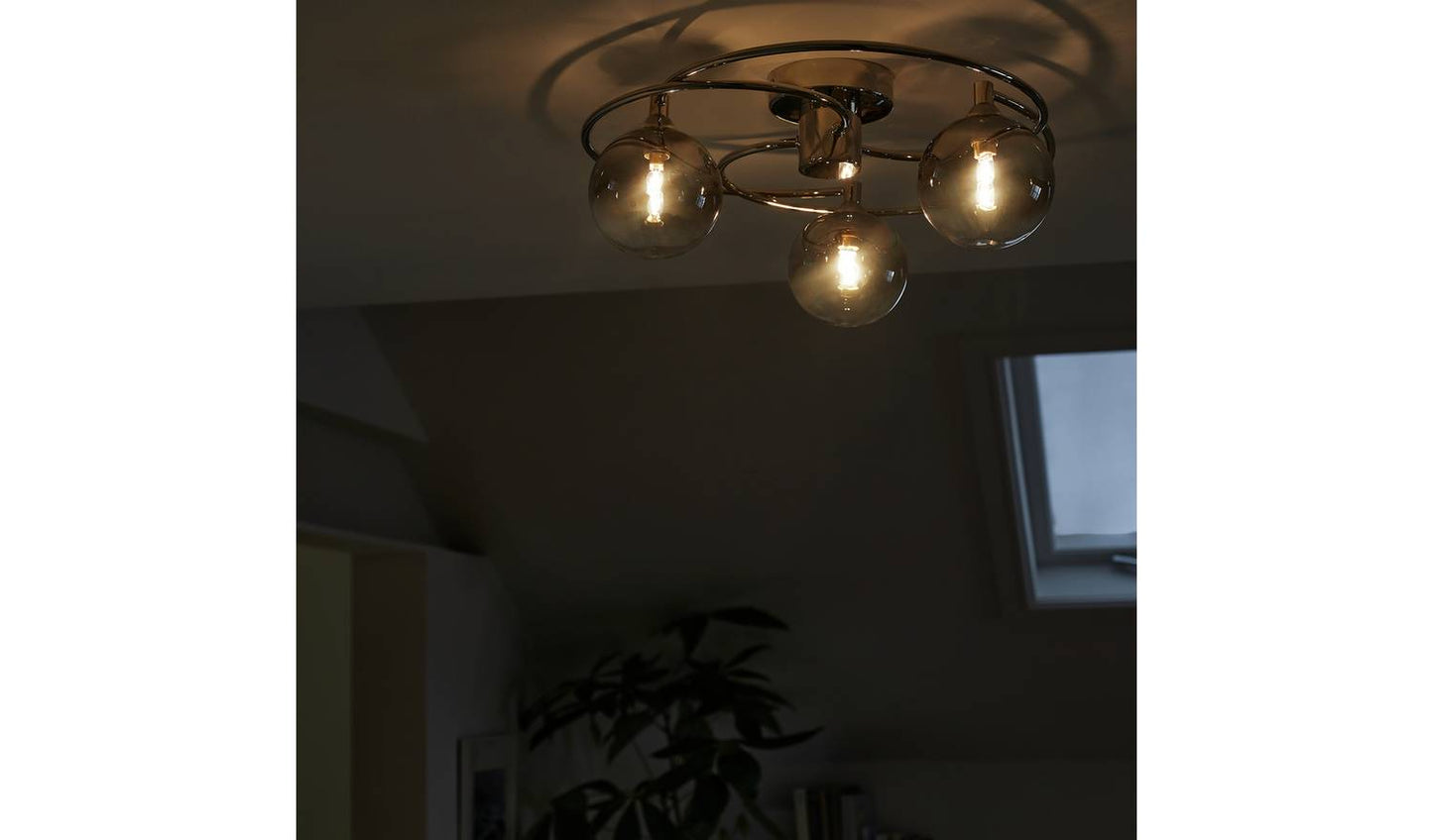 Argos Home Ombre Glass 3 Light Flush Ceiling Light - Nickel