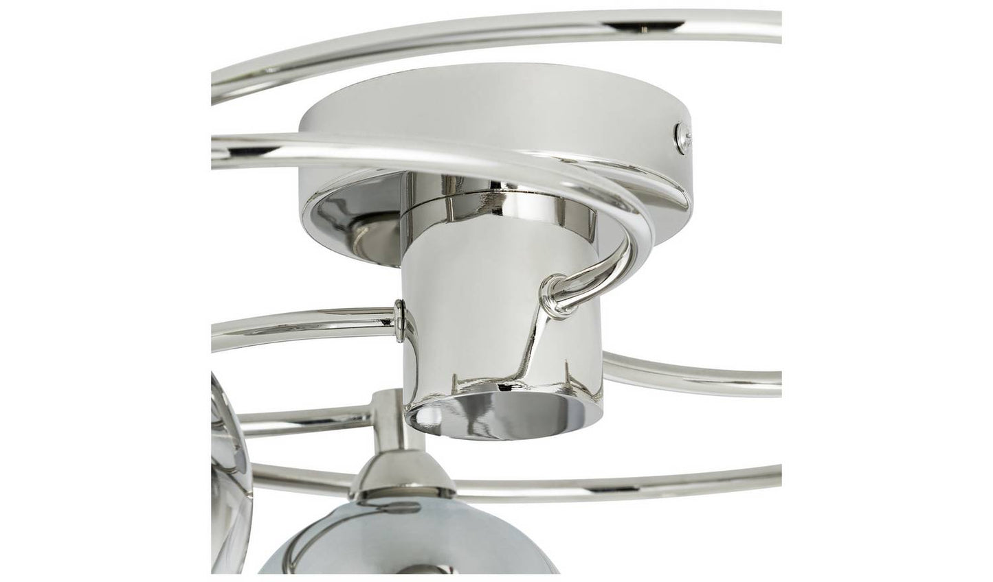 Argos Home Ombre Glass 3 Light Flush Ceiling Light - Nickel