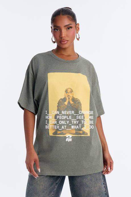 Tupac Shakur Iconic Oversized Tee - Green