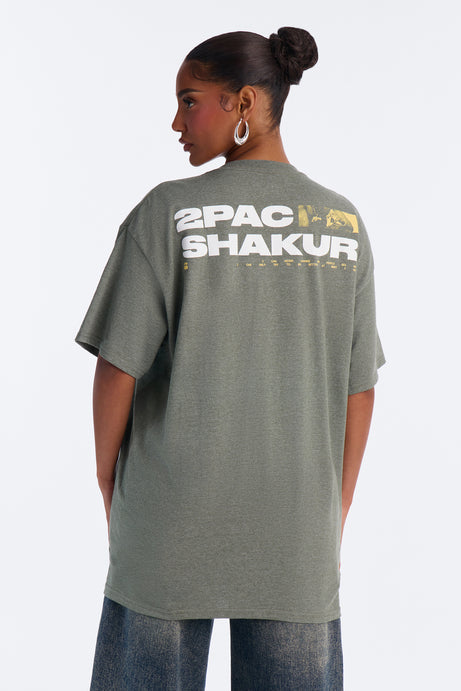 Tupac Shakur Iconic Oversized Tee - Green