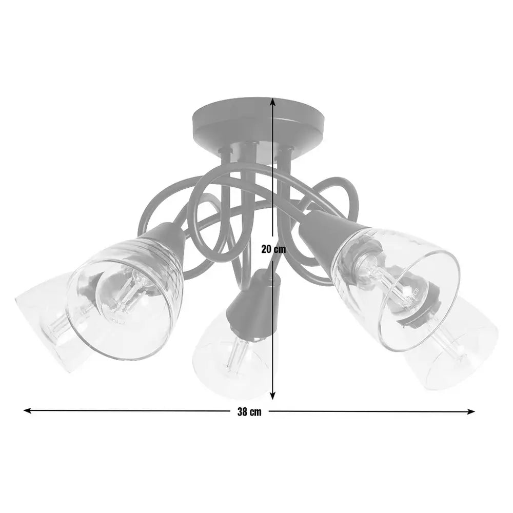 Argos Home Curico Metal 5 Light Flush Ceiling Light- Black